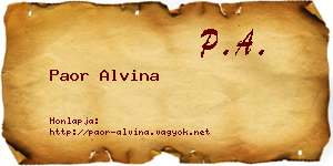 Paor Alvina névjegykártya
